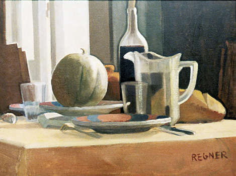 n° 39 - Picture, Painting - Le melon (The melon) - 1935 - Oil on canvas - 50 x 65 cm -- Alfred Georges Regner