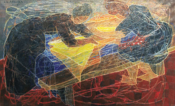 n° 254 - Tableau - Les artisanes - 1961 - huile sur toile