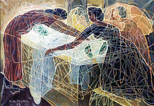 REGNER - Tableau - La Mise au tombeau (II) - 1954 - huile sur toile