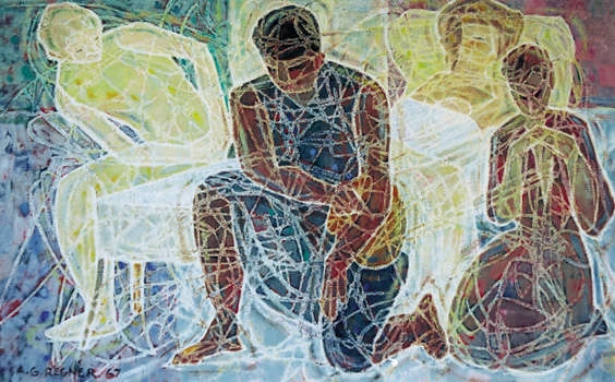 Tableau - Ferveur - Les pleureuses - Alfred Georges Regner