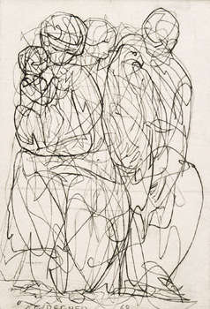 Alfred Georges REGNER, n° 451 - Gravure - A chacun son enfant - 1961 - pointe sèche - 19,7 x 13,5 cm - 4 épreuves d'artiste - Tirage 60 - Voir le tableau correspondant, Collection BnF (Bibliothèque nationale de France), département des Estampes et de la Photographie, Paris : tirages 3/60 et 6/60, Collection musée des Beaux-Arts et de la dentelle, Calais, France, inventaire n°89.30.32, tirage 6/60