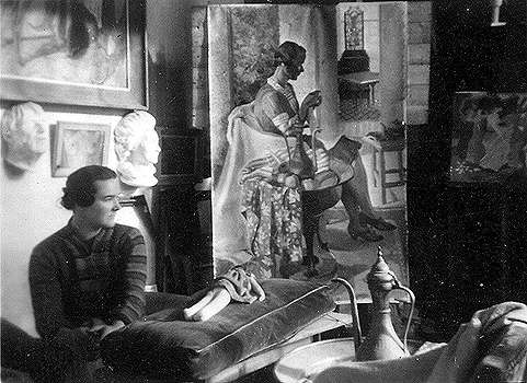 Photograph - Jeanne Regner poses in the workshop of Fontainebleau
